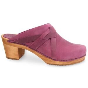 Sanita Women's Clog Manuella Wooden Oiled Leather Pink Sz EU 41 US 10 Shoes -New